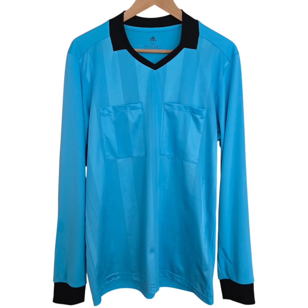 Adidas Referee Jersey Mens Size M Blue Climalite Long Sleeve Pockets CV6323